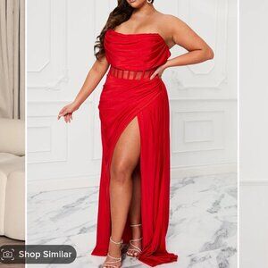 Layla Corset Maxi Dress - Red